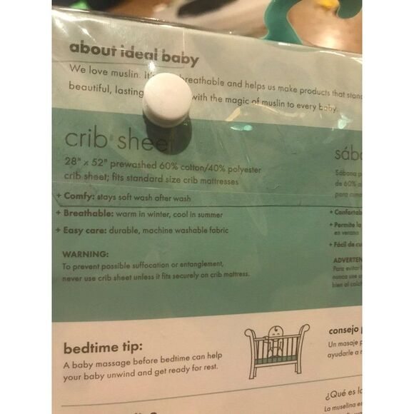 Aden + Anais Crib baby crib toddler Sheet muslin gray stars - Picture 5 of 7